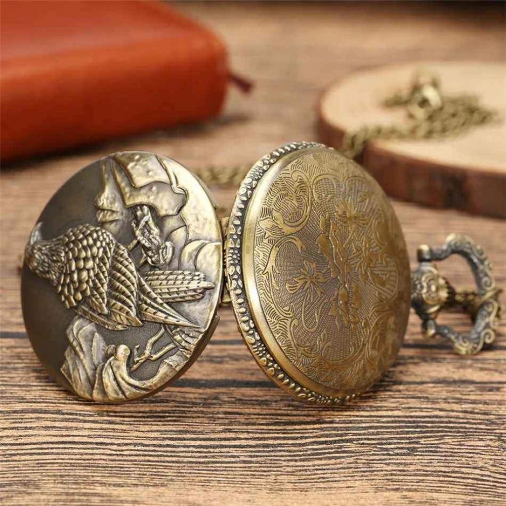 Eagle Pocket Watch NEW American Bald Eagle Gift USA Patriotic - Picture 3 of 4
